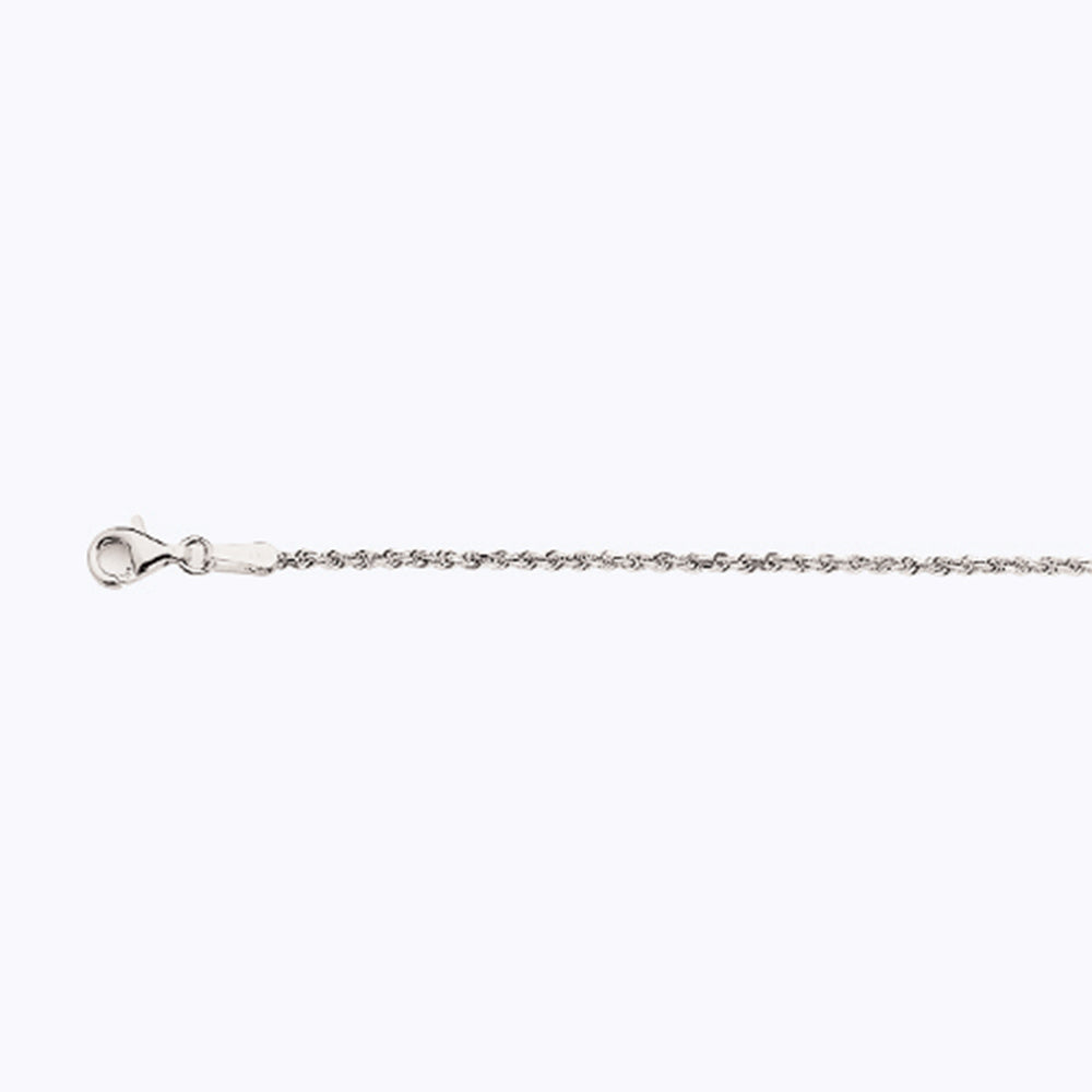 10K 1.5MM WHITE GOLD SOLID DC ROPE 18" CHAIN NECKLACE (AVAILABLE IN LENGTHS 7" - 30")