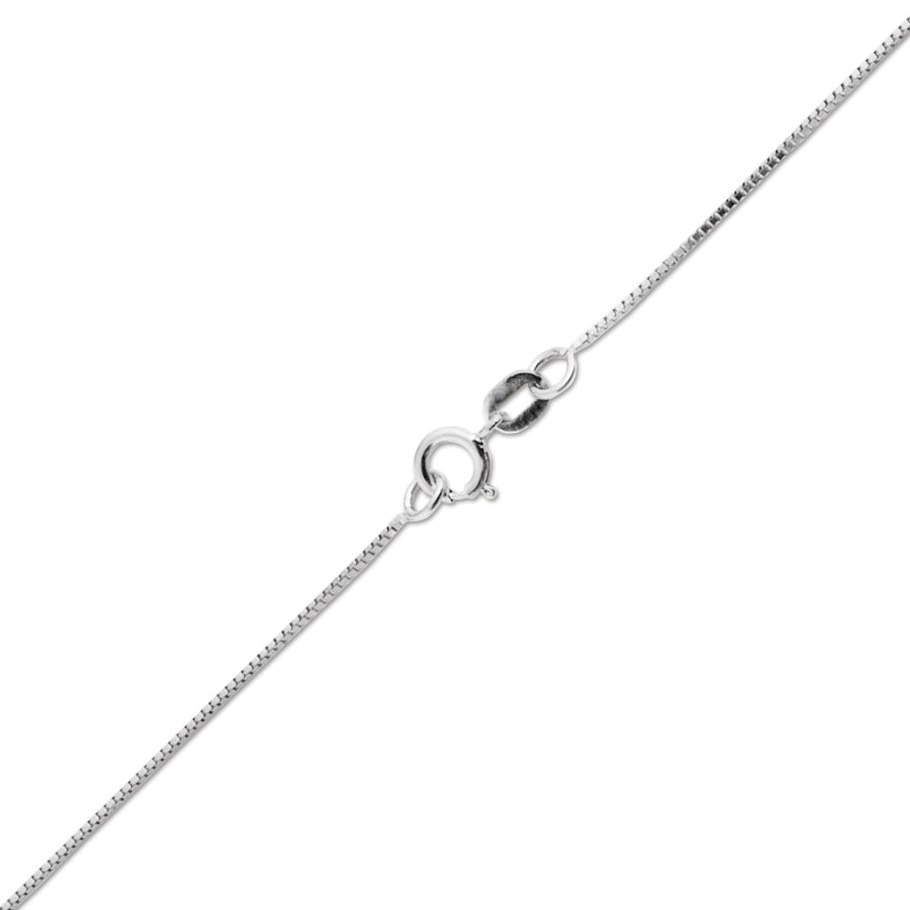 10K WHITE GOLD BOX 068 GAUGE 28" CHAIN NECKLACE (AVAILABLE IN LENGTHS 7" - 30")