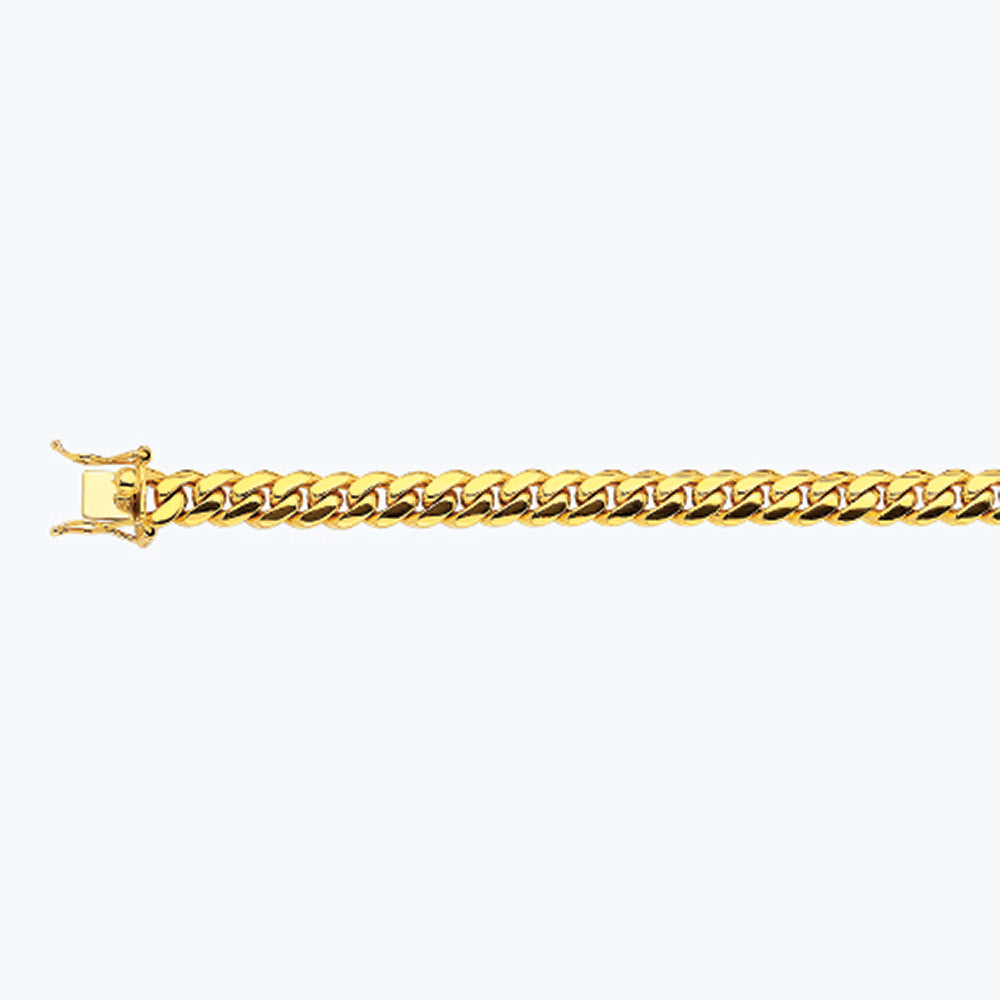 10K 7MM YELLOW GOLD SOLID MIAMI CUBAN 16" CHAIN NECKLACE (AVAILABLE IN LENGTHS 7" - 30")