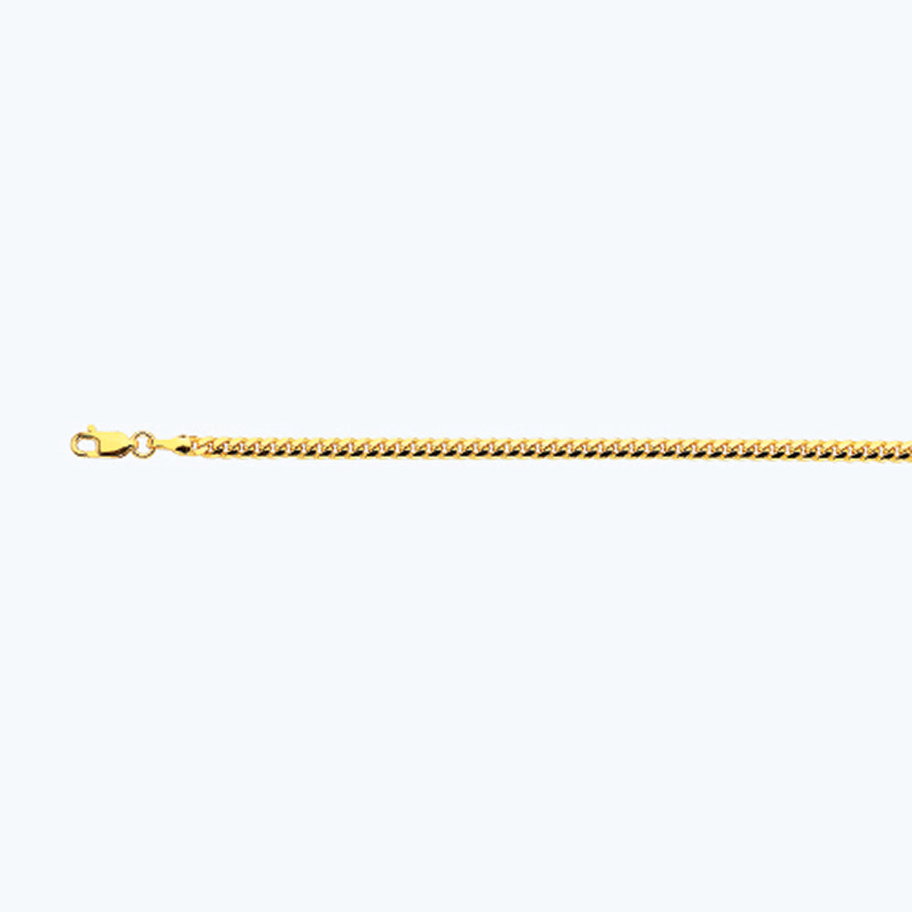 10K 3.5MM YELLOW GOLD SOLID MIAMI CUBAN 24" CHAIN NECKLACE (AVAILABLE IN LENGTHS 7" - 30")