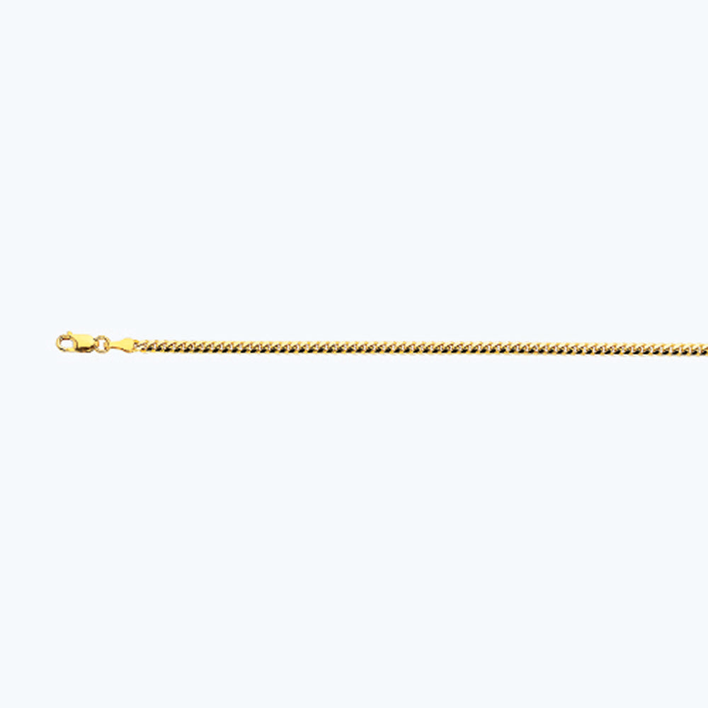 14K 2.5MM YELLOW GOLD SOLID MIAMI CUBAN 22" CHAIN NECKLACE (AVAILABLE IN LENGTHS 7" - 30")