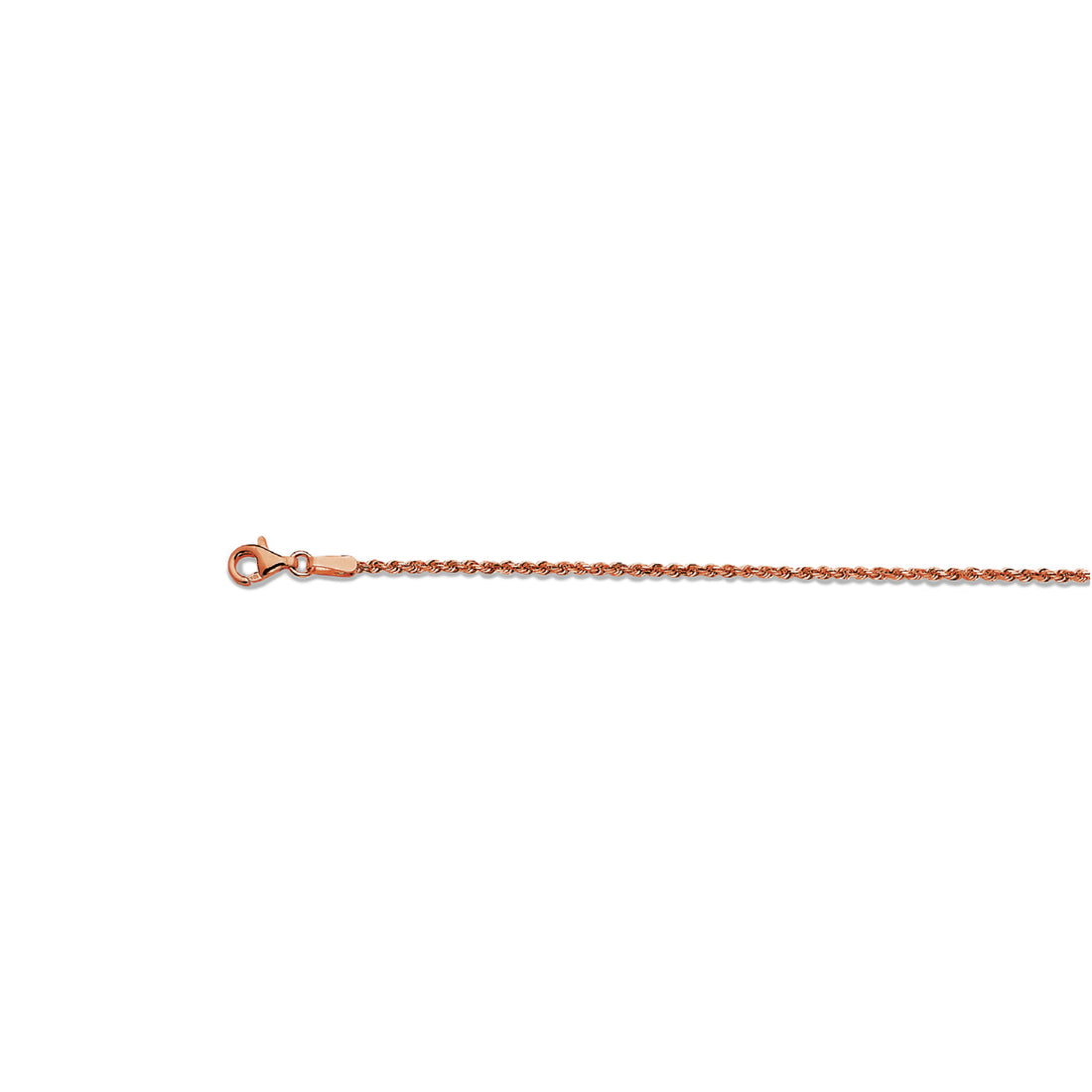 10K 1.5MM ROSE GOLD SOLID DC ROPE 20" CHAIN NECKLACE (AVAILABLE IN LENGTHS 7" - 30")