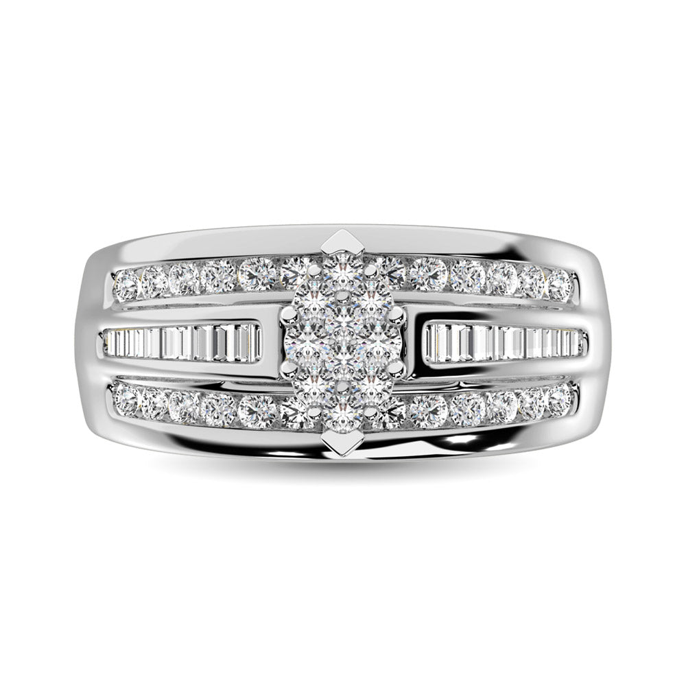 10K White Gold 1/2 Ct.Tw. Diamond Engagement Invisible Ring