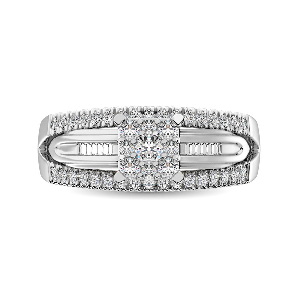 10K White Gold 1/2 Ct.Tw. Diamond Engagement Invisible Ring