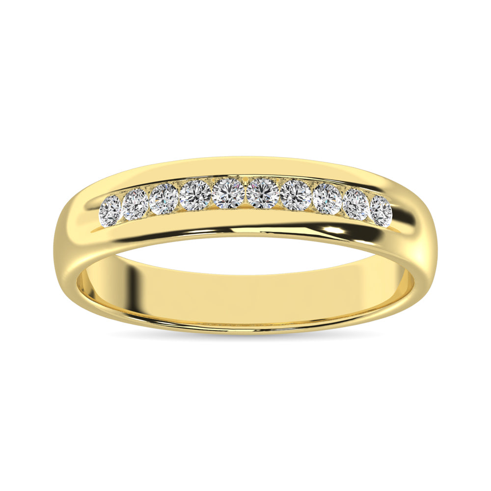 14K Yellow Gold 1/4 Ct.Tw. Diamond Men�s Machine Band