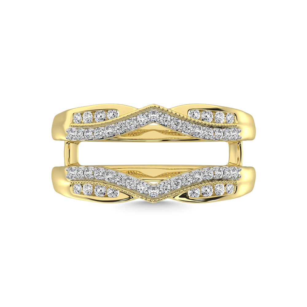 14K Yellow Gold 1/3 Ct.Tw.Diamond Guard Ring