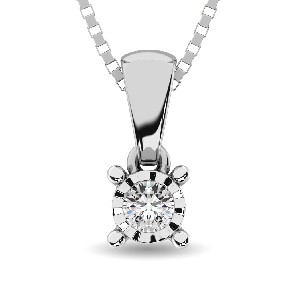 10K White Gold 1/6 Ct.Tw.Diamond Solitaire Pendant