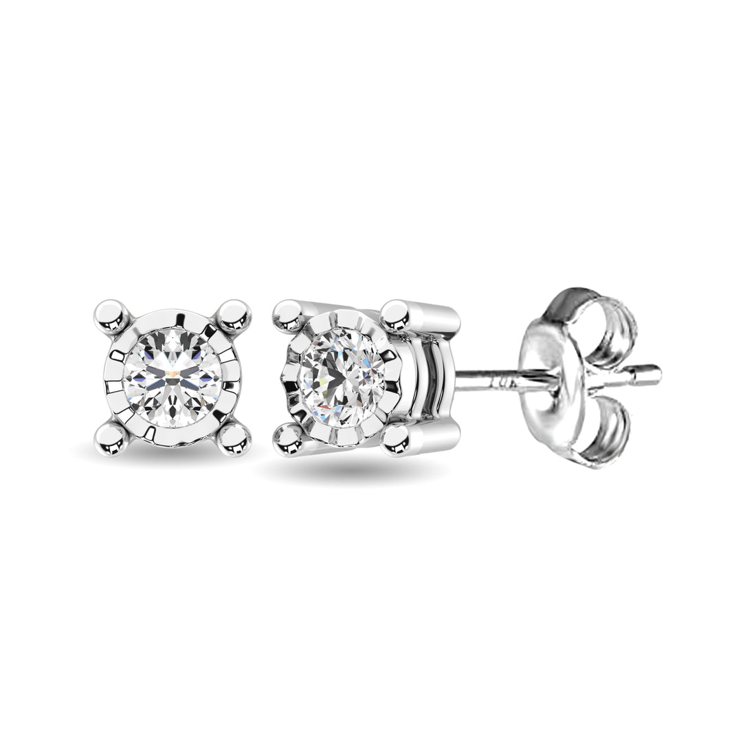 10K White Gold 1/5 Ct.Tw. Diamond Stud Earrings