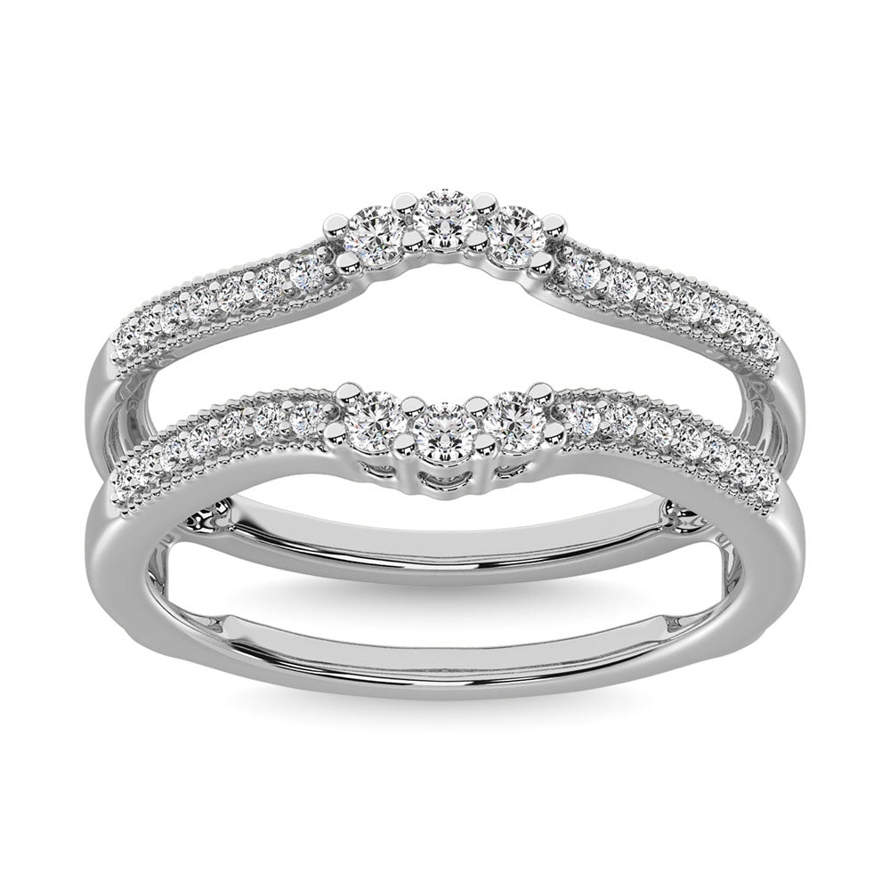 10K White Gold 1/3 Ct.Tw. Diamond Guard Ring