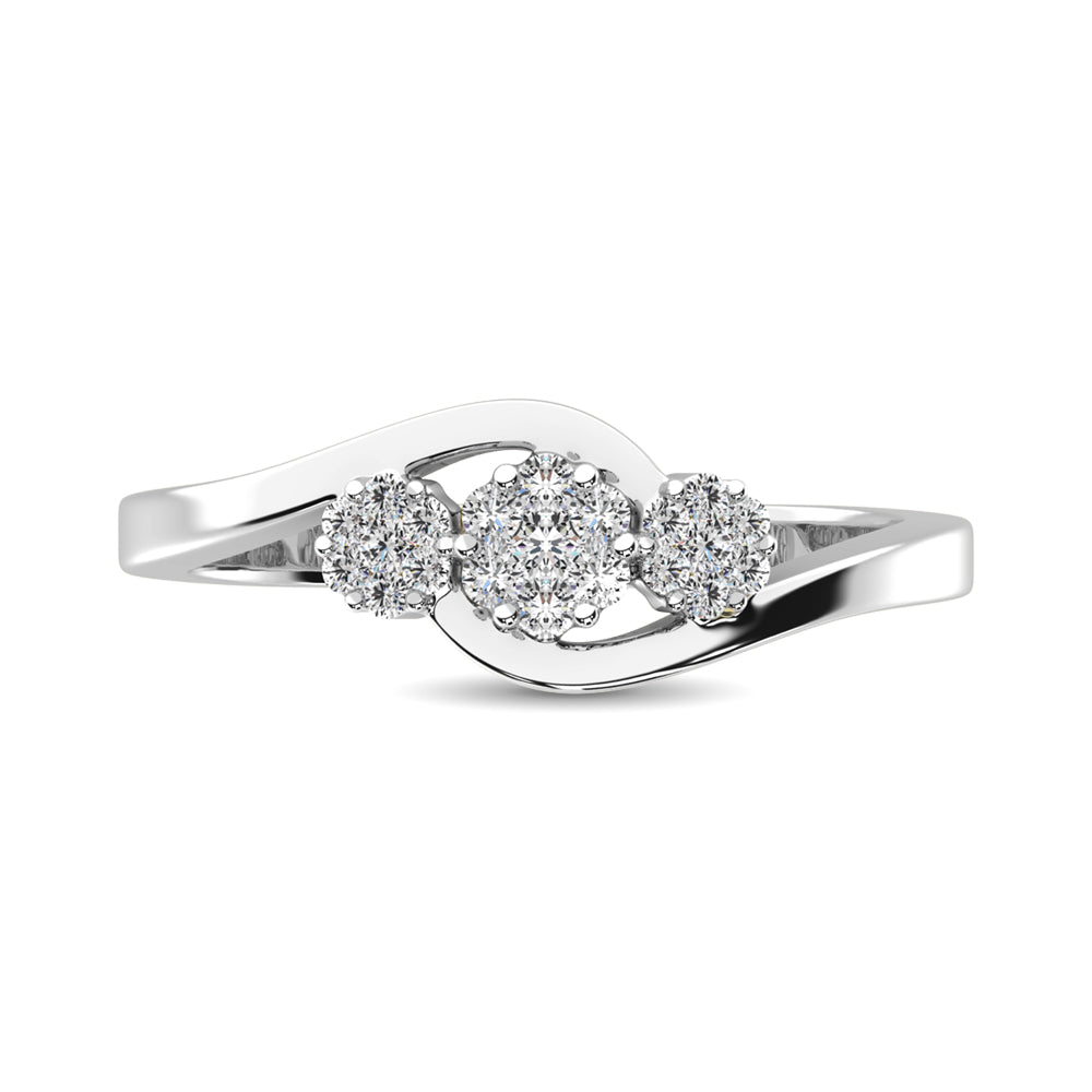 10K White Gold 1/5 Ct.Tw.Diamond Fashion Ring