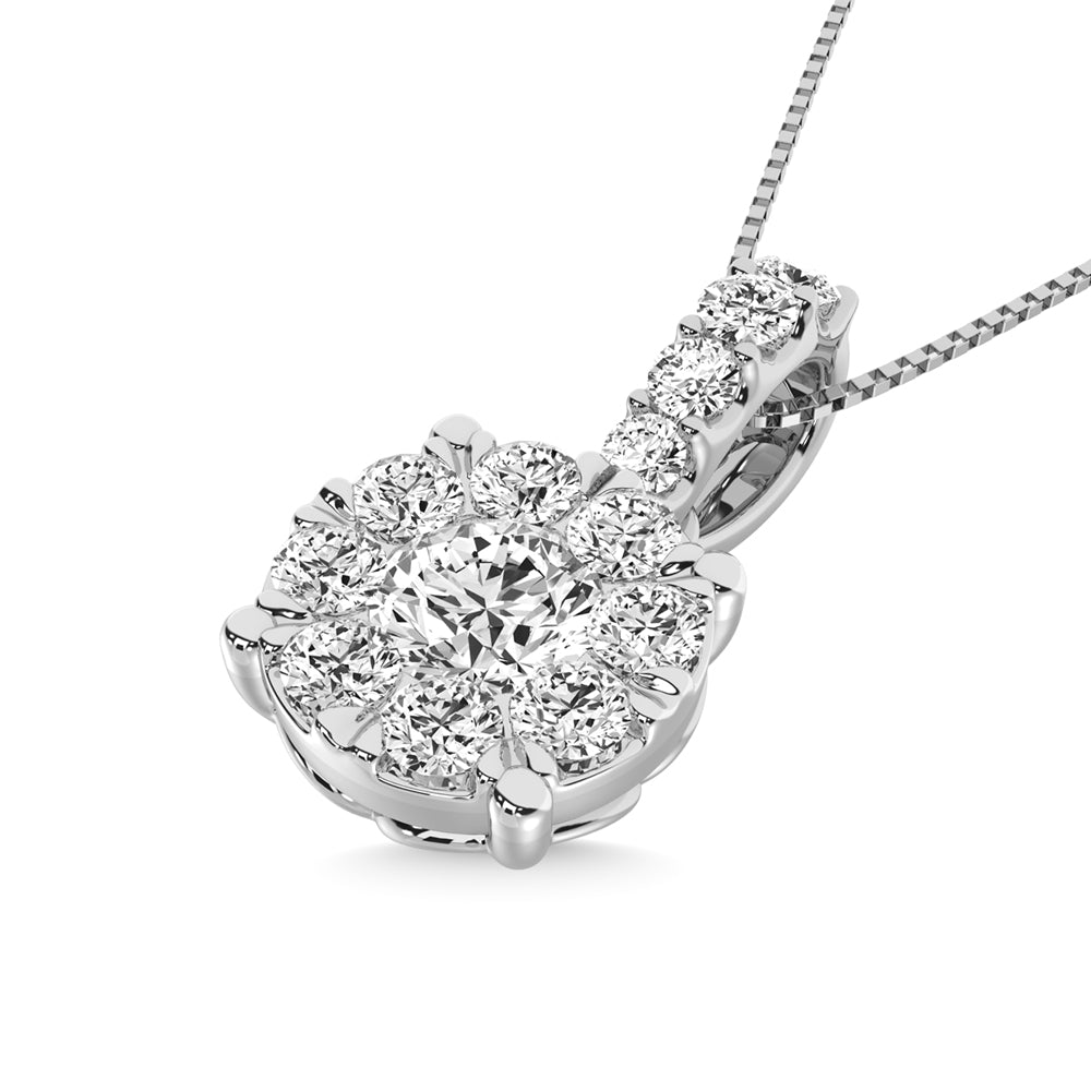 14K White Gold 1/3 Ctw Diamond Fashion Pendant