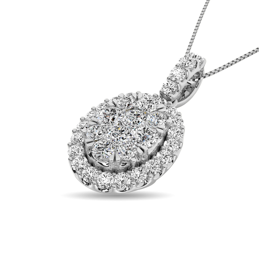 14K White Gold 5/8 Ctw Diamond Fashion Pendant