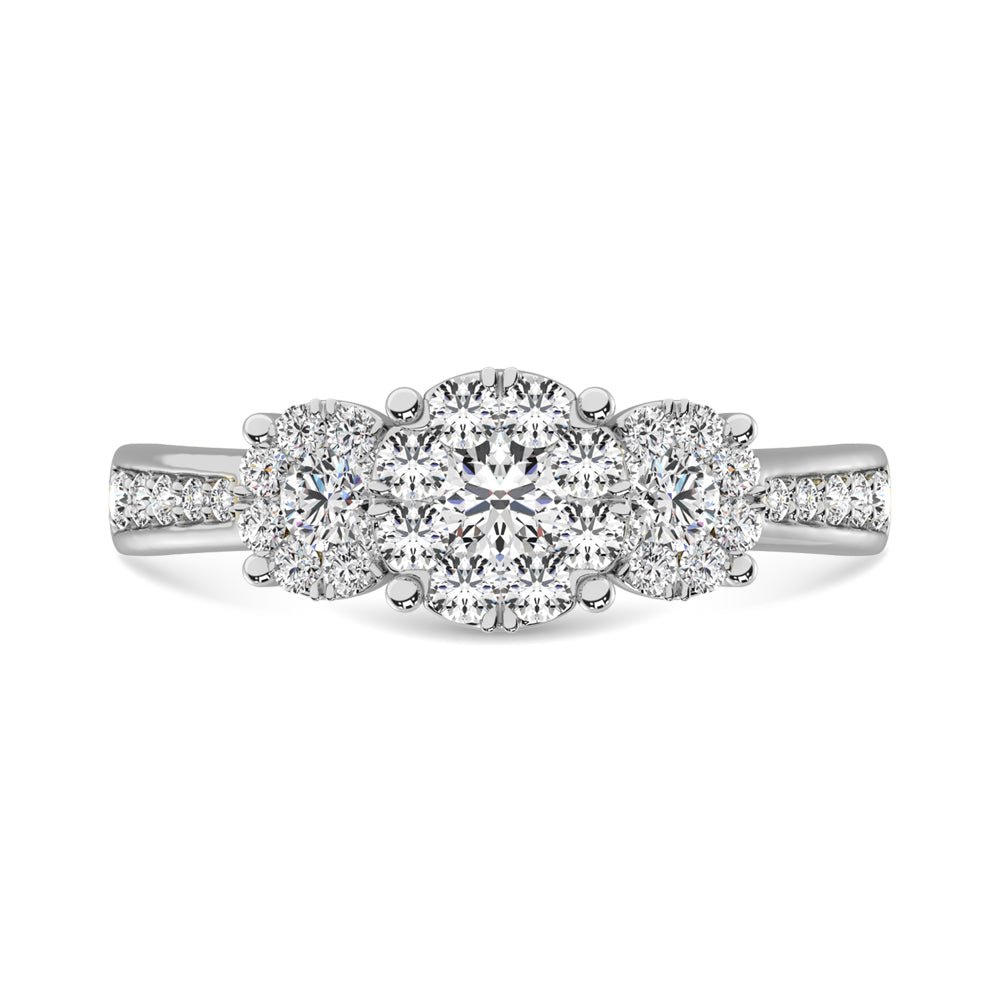 Diamond 3/4 ct tw Round-cut Engagement Ring in 14K White Gold