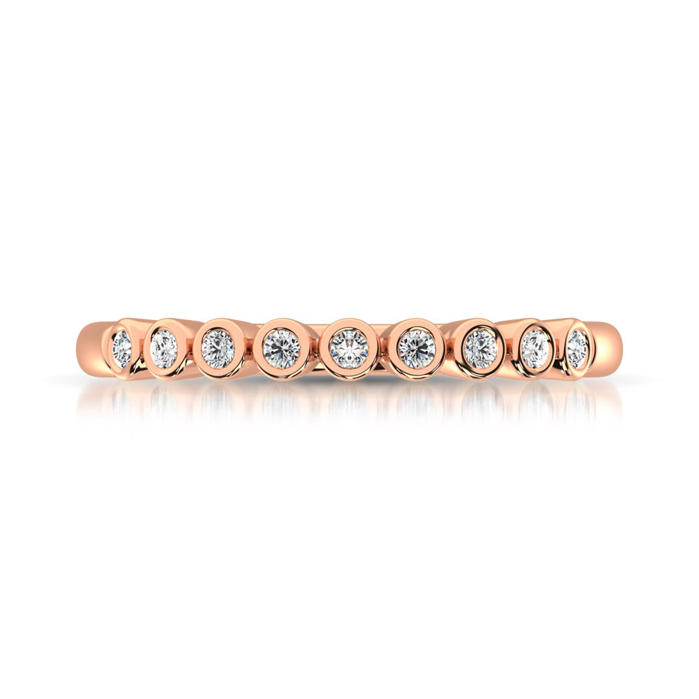 14K Rose Gold 1/10 Ct.Tw.Diamond Stackable Band