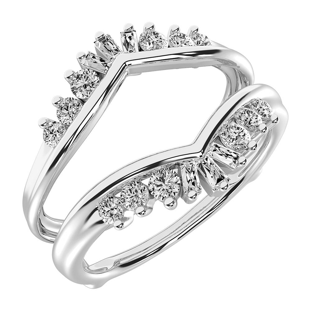 10K White Gold 1/3 Ct.Tw. Diamond Guard Ring