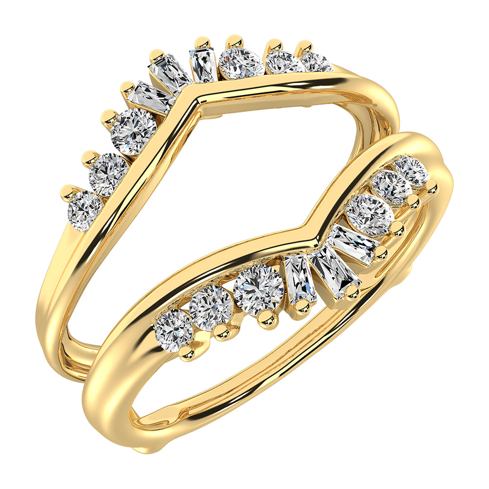 10K Yellow Gold 1/3 Ct.Tw. Diamond Guard Ring