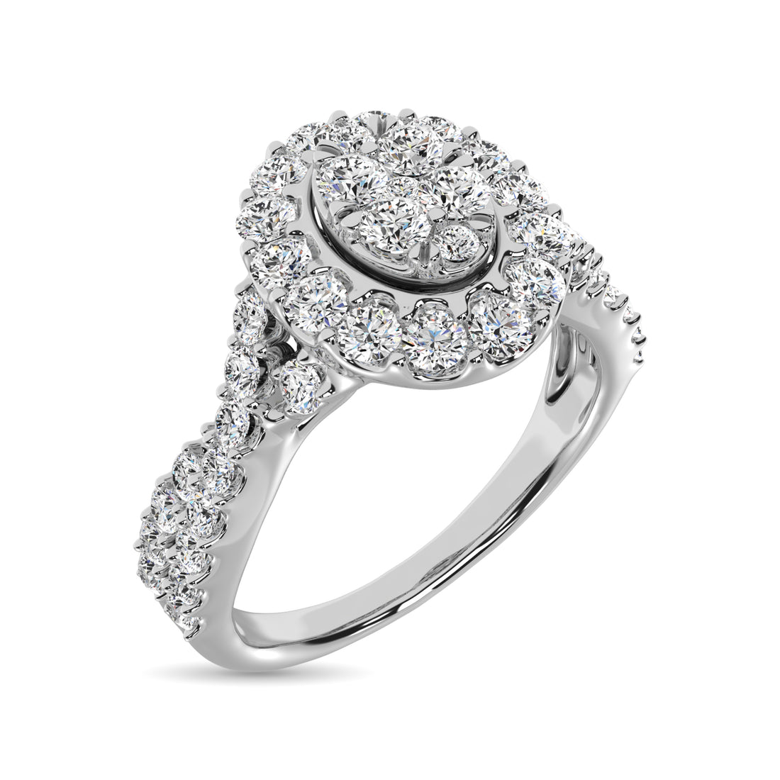 Diamond 1 Ct.Tw. Oval Shape Engagement Ring in 10K White Gold