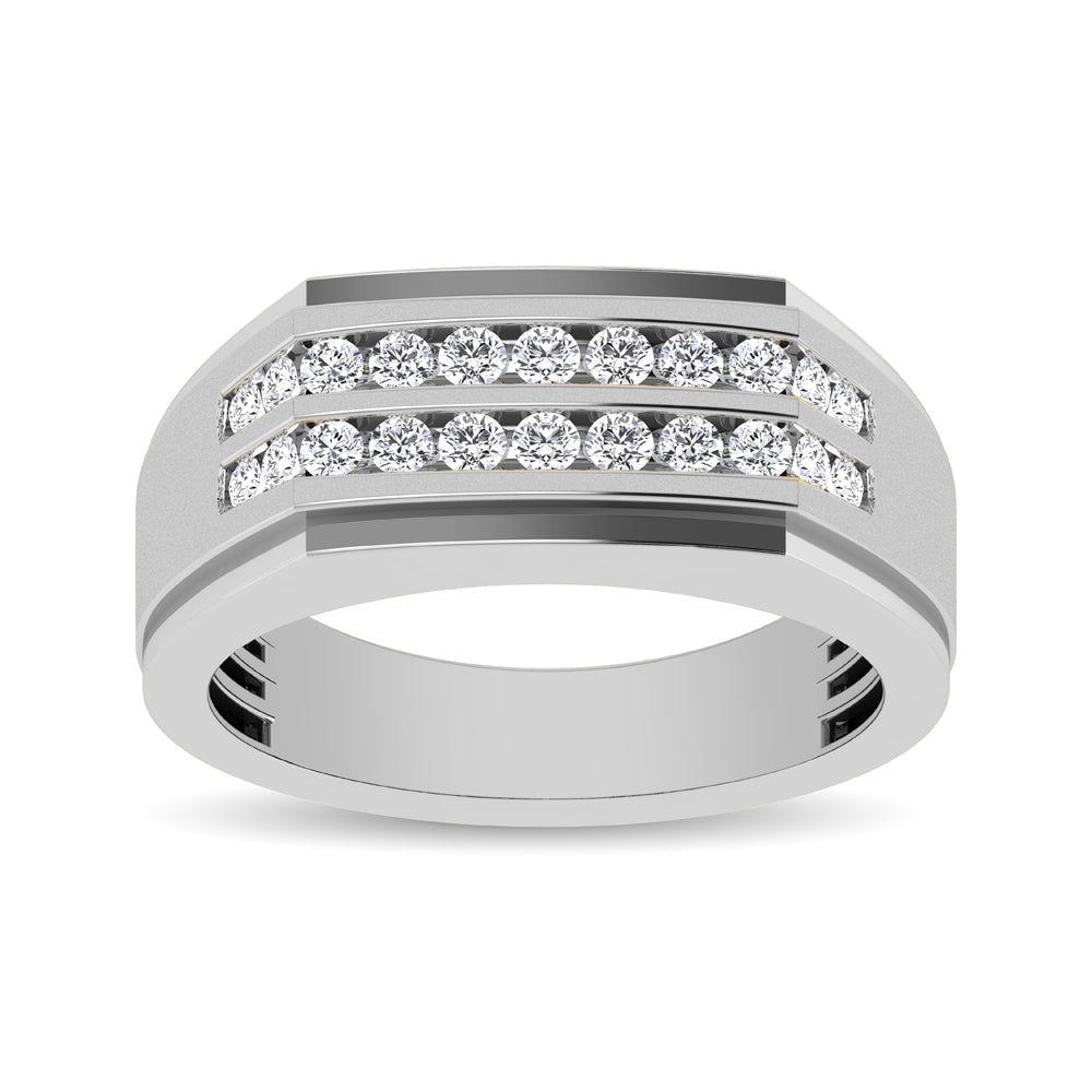 10K White Gold 1/2 Ct.Tw. Diamond Men's Ring