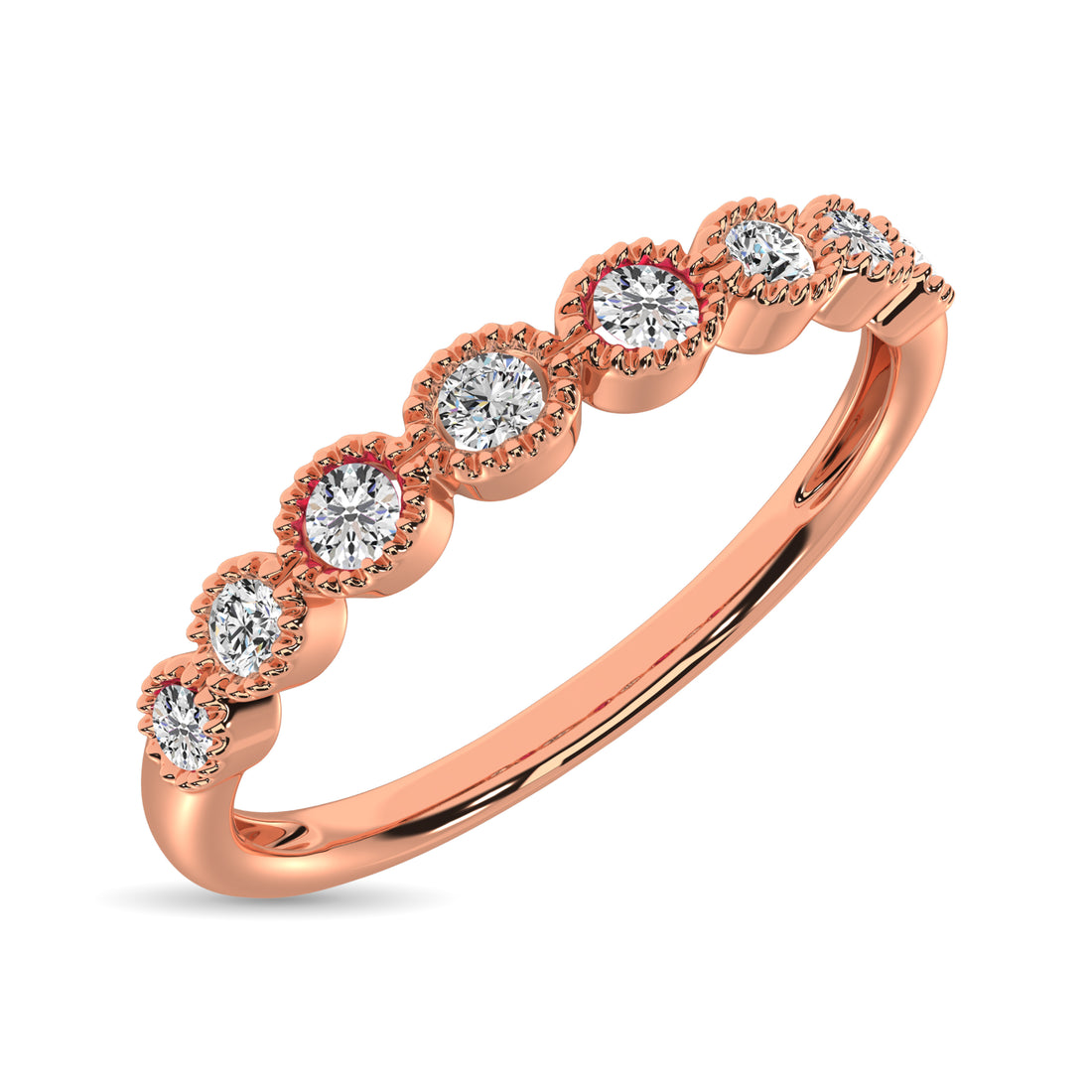 Diamond 1/6 Ct.Tw. Stack Band in 10K Rose Gold