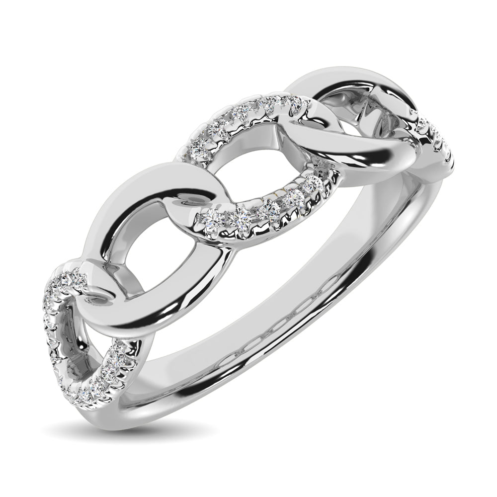 14K White Gold 1/6 Ct.Tw. Diamond Interlinked Anniversary Band