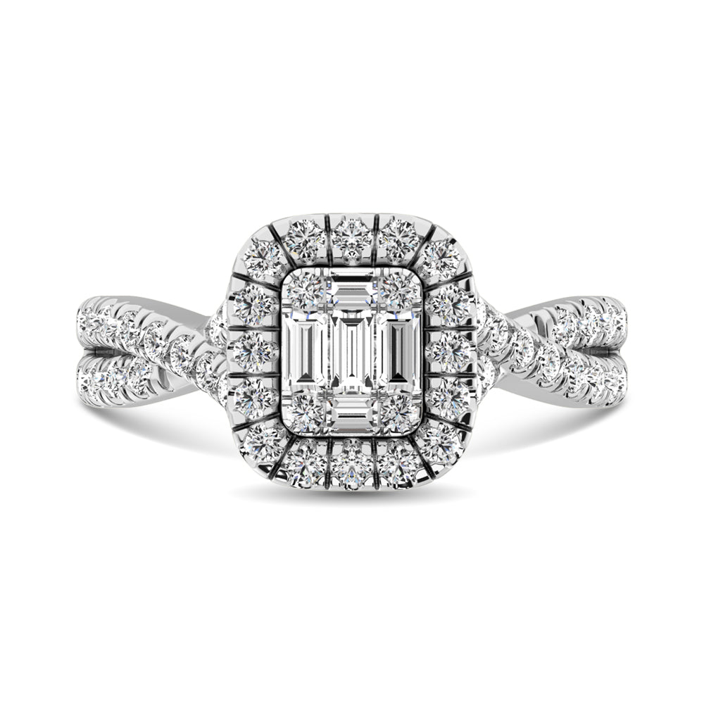 Diamond 7/8 Ct.Tw. Engagement Ring in 14K White Gold