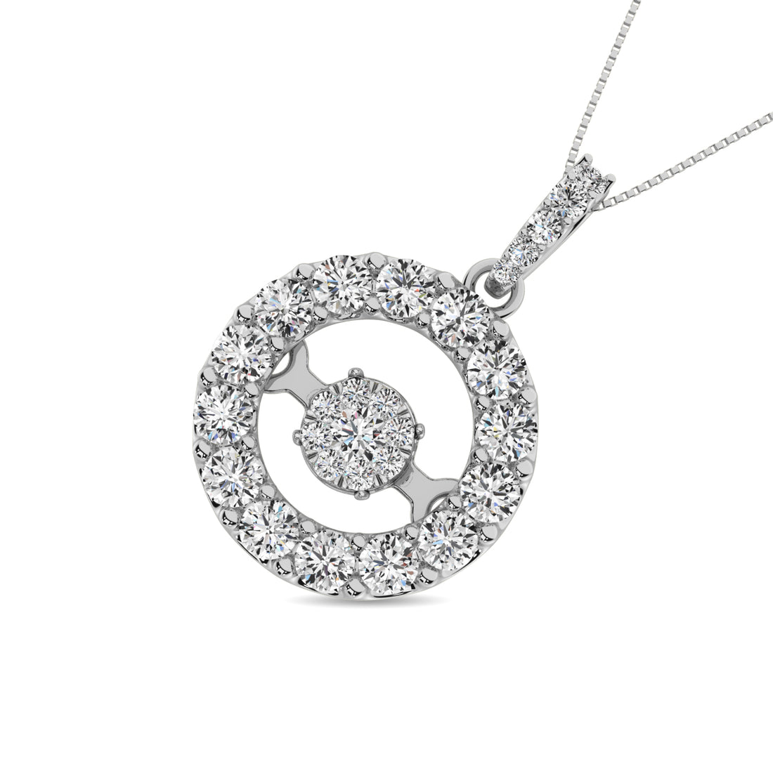 Diamond 1 Ct.Tw. Shimmering Pendant in 14K White Gold