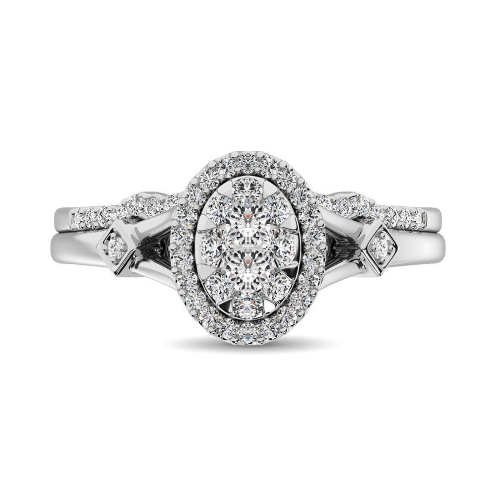 14K White Gold 1/2 Ctw Diamond Bridal Ring