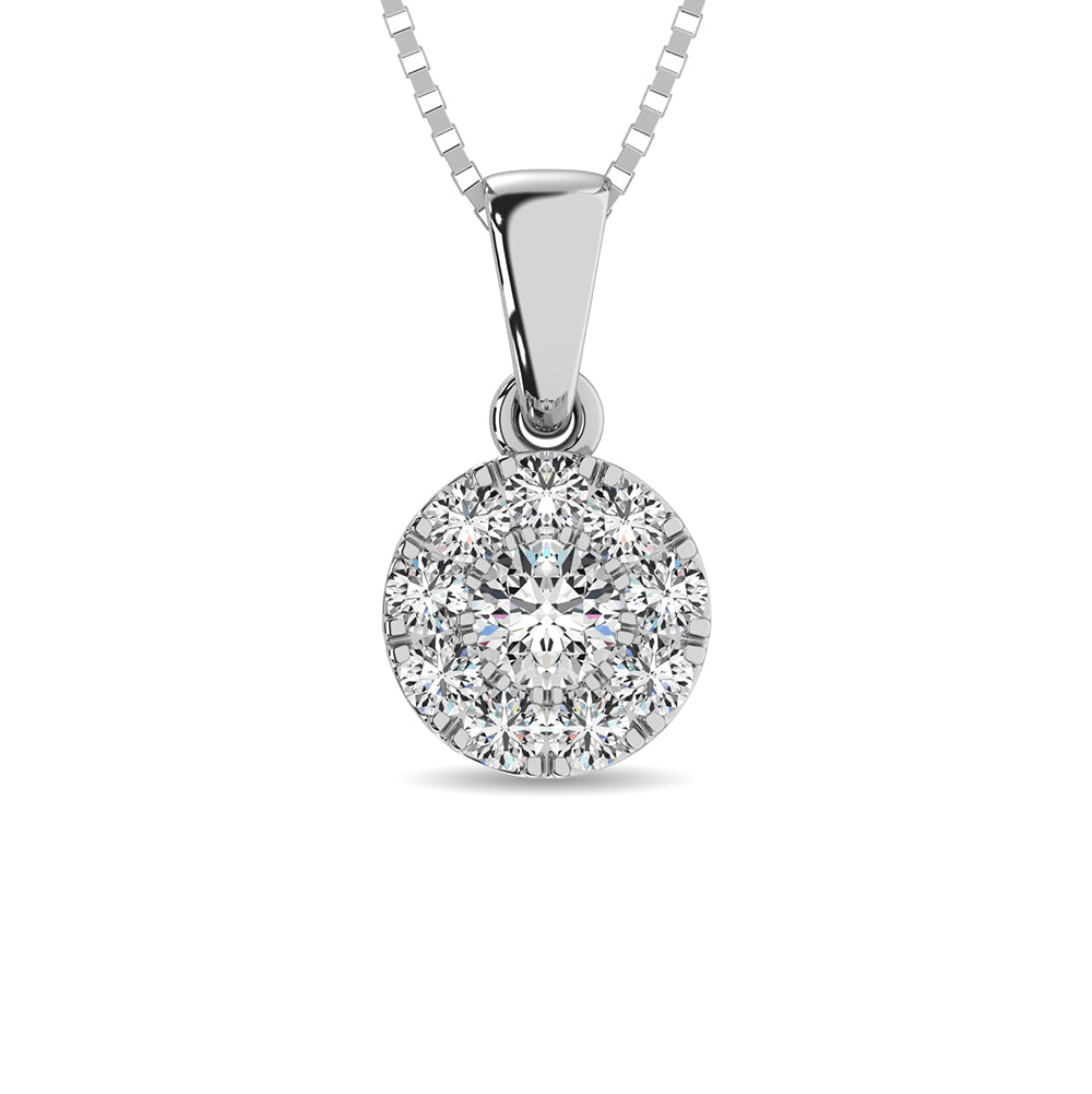 Diamond 1/4 Ct.Tw. Round Frame Pendant