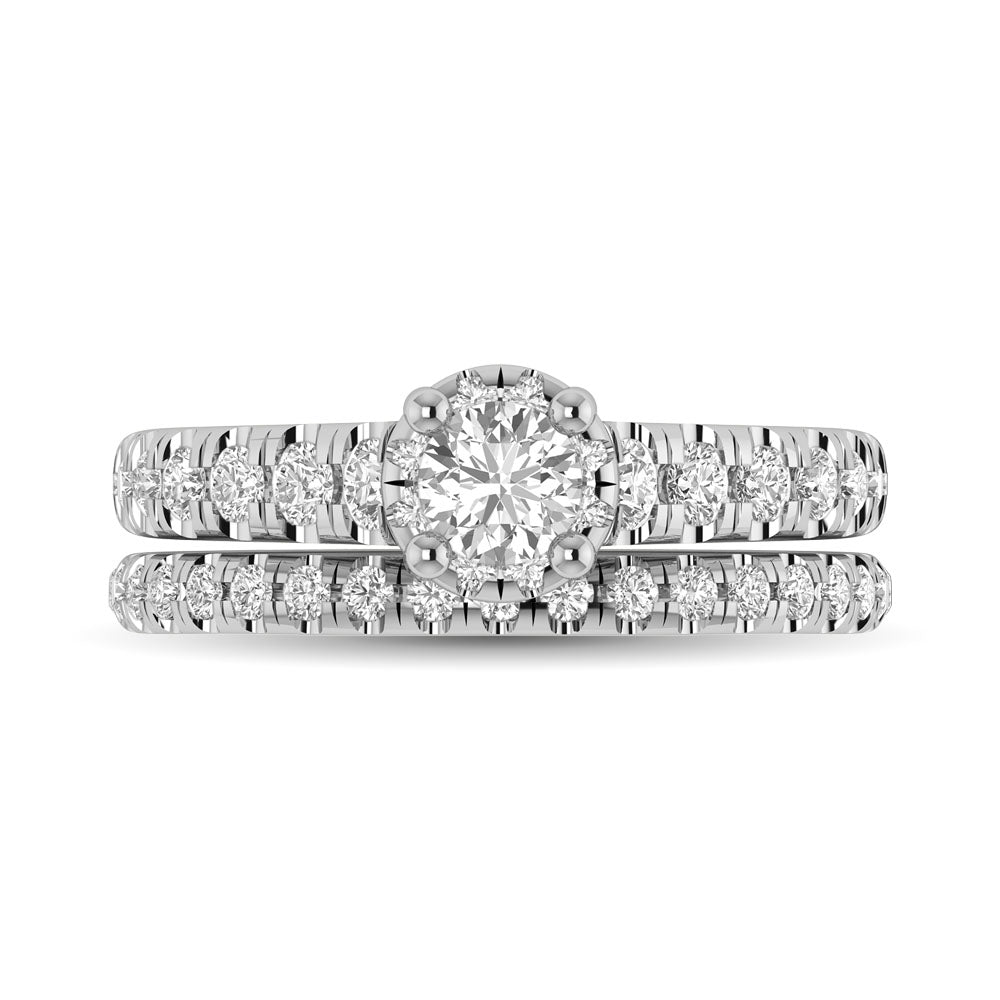 14K White Gold 1 1/4Ct.Tw. Diamond Round Cut keyani Bridal Ring