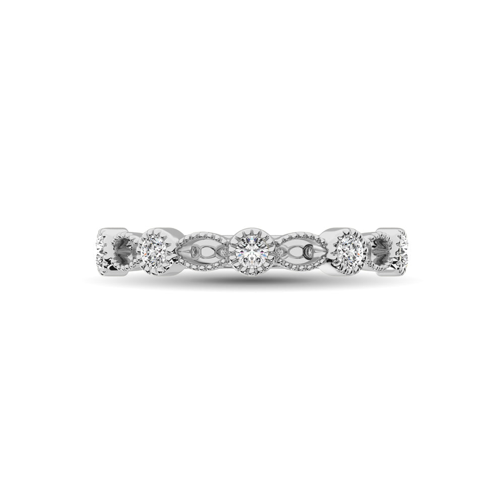 14K White Gold 1/6 Ctw Diamond Band