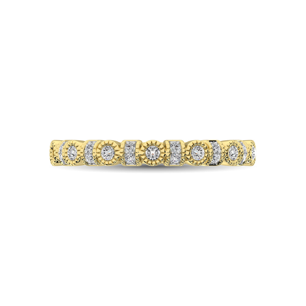 14K Yellow Gold 1/6 Ctw Diamond Band