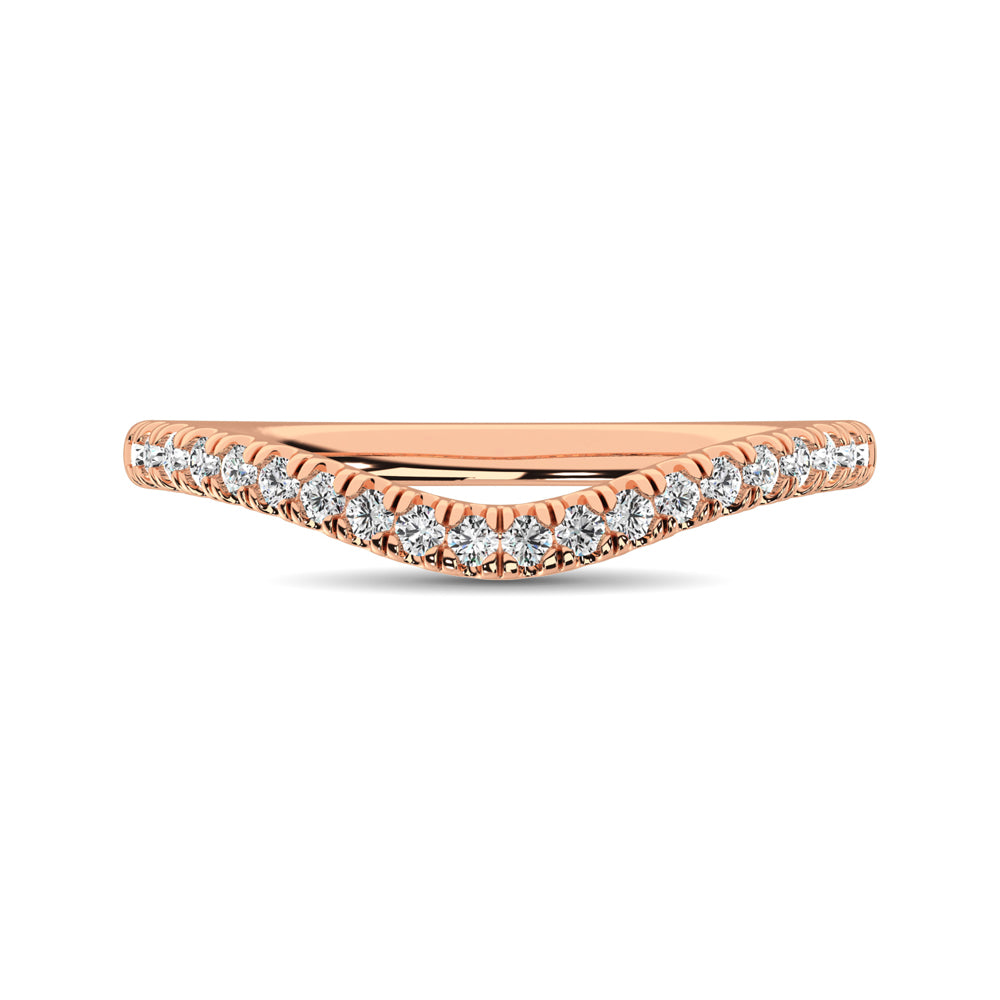 14K Rose Gold 1/6 Ct.tw Contour Band Ring