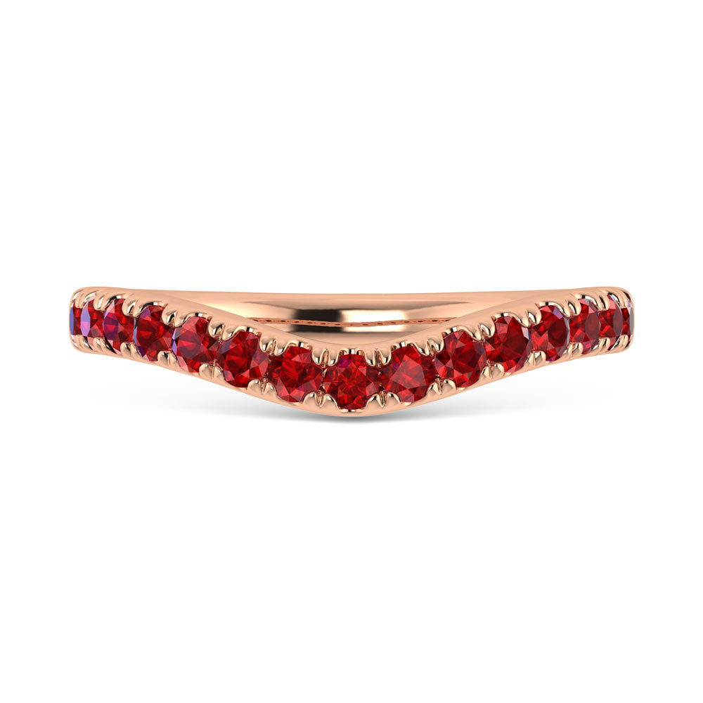 14K Rose Gold 5/8 Ct.Tw. Ruby Curve Band