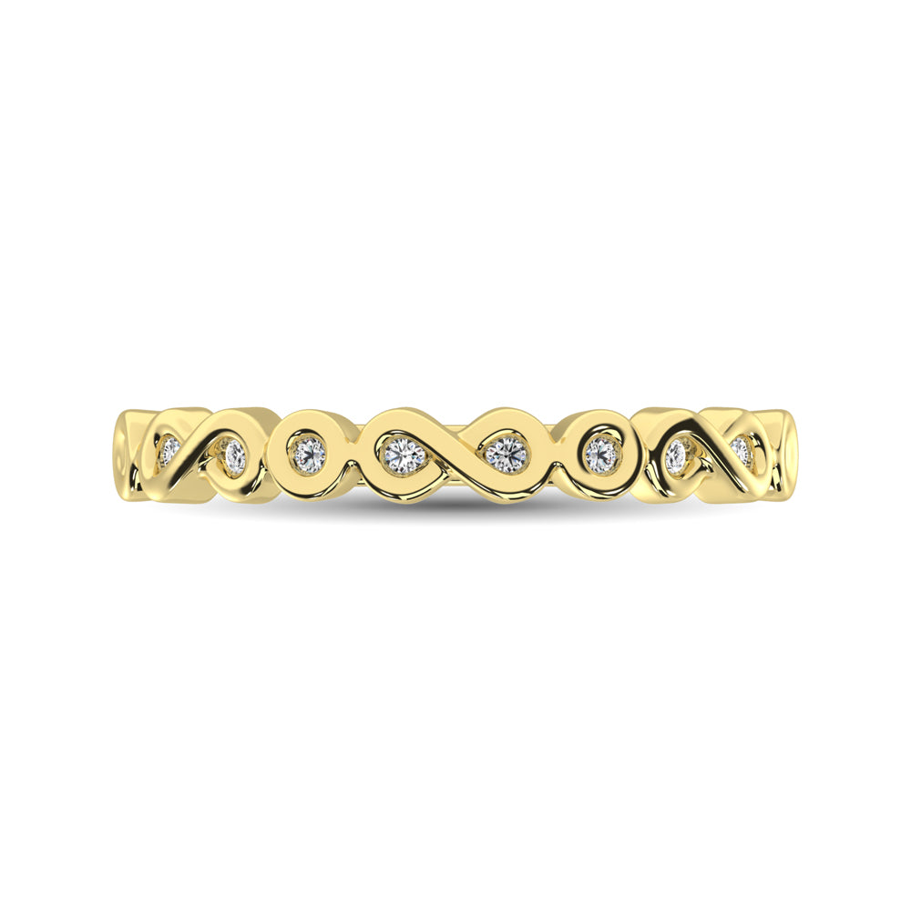 14K Yellow Gold 1/10 Ctw Diamond Band