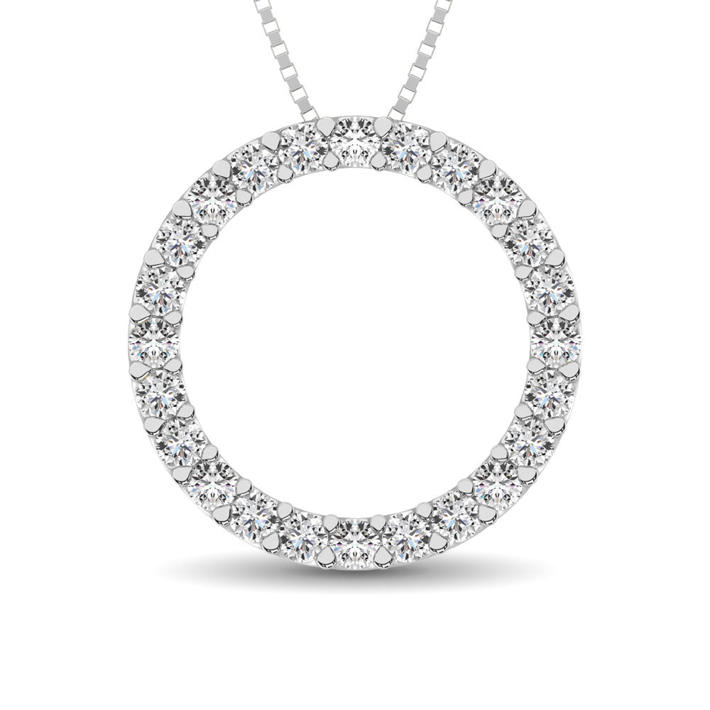 Circle Frame Diamond 1/2 Ct.Tw. Pendant