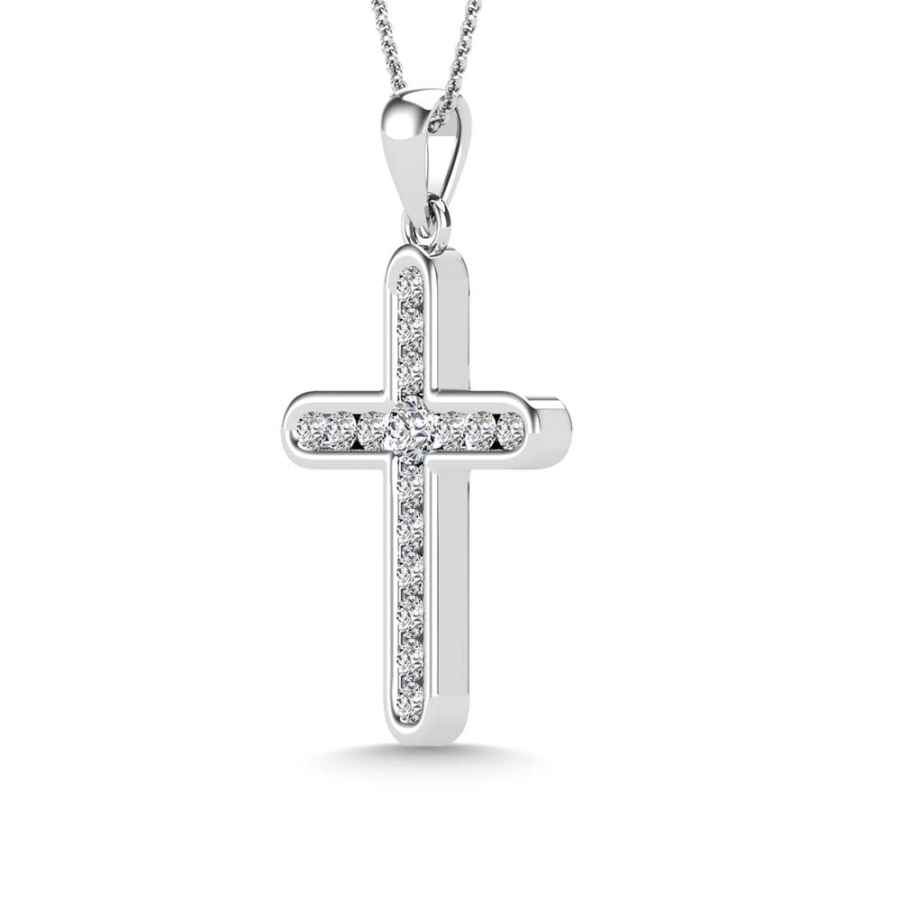 Diamond 1/5 Ct.Tw. Cross Pendant in 14K White Gold