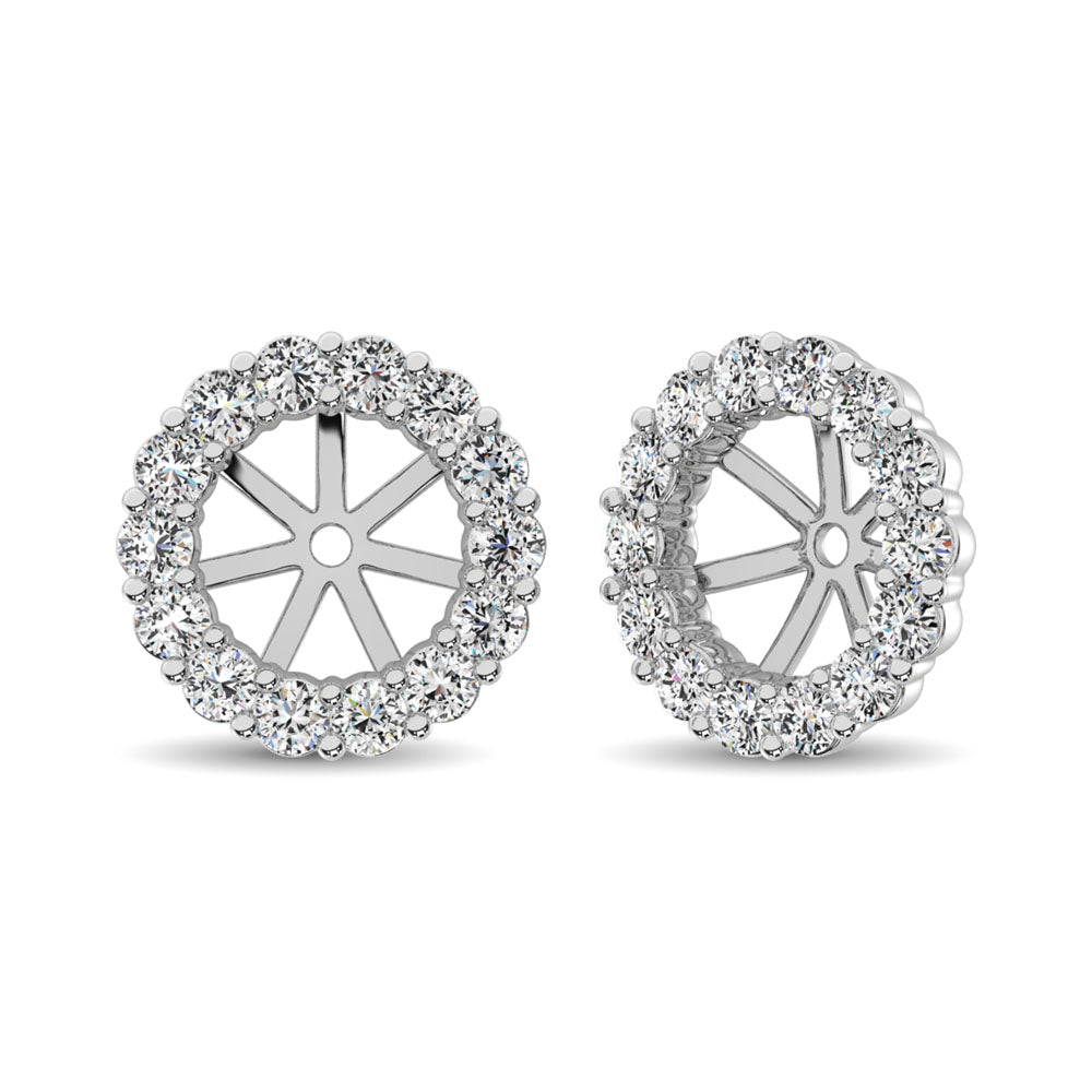 14K White Gold Diamond 1/4 Ct.Tw. Earrings Jacket