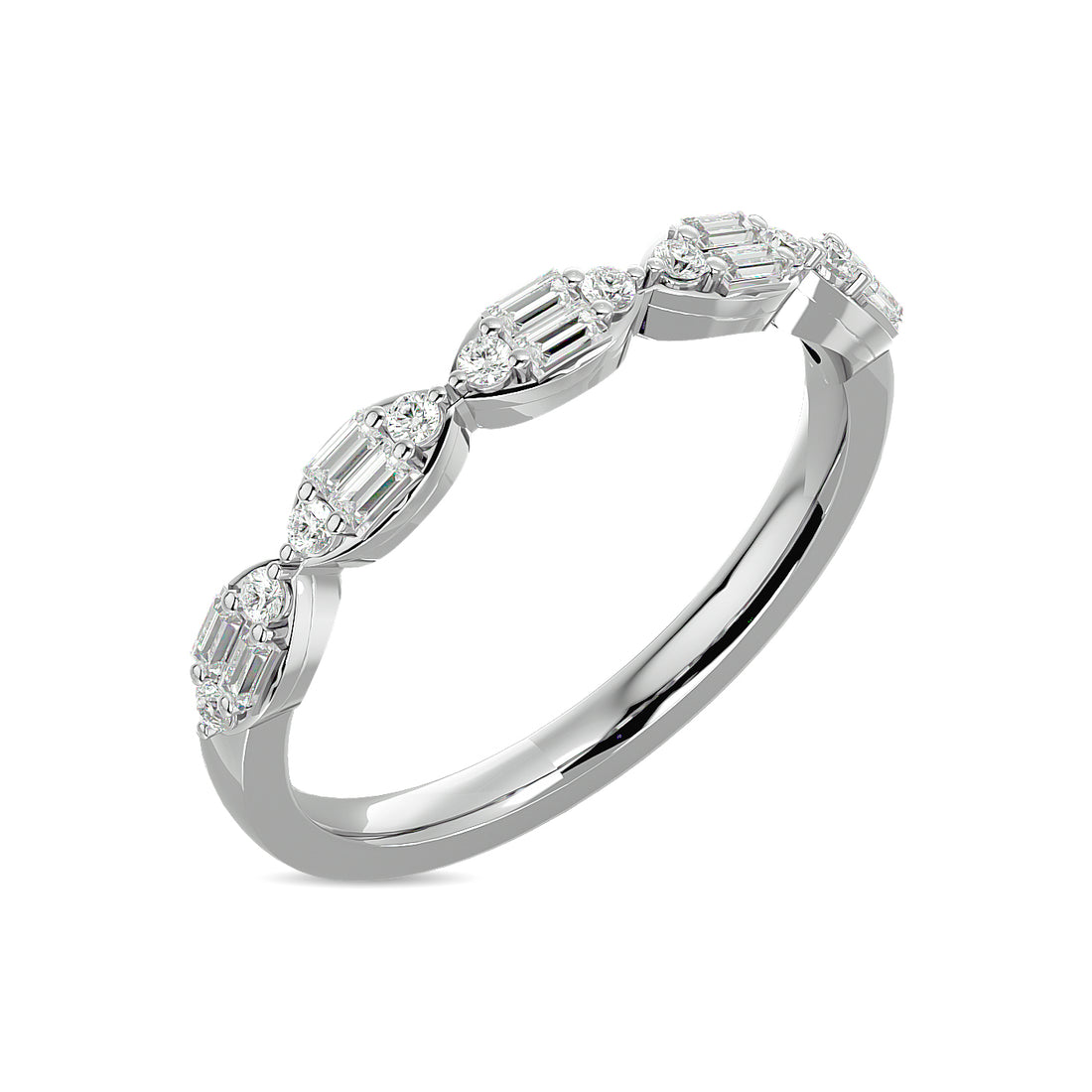 Diamond 1/4 Ct.Tw. Stack Band in 14K White Gold