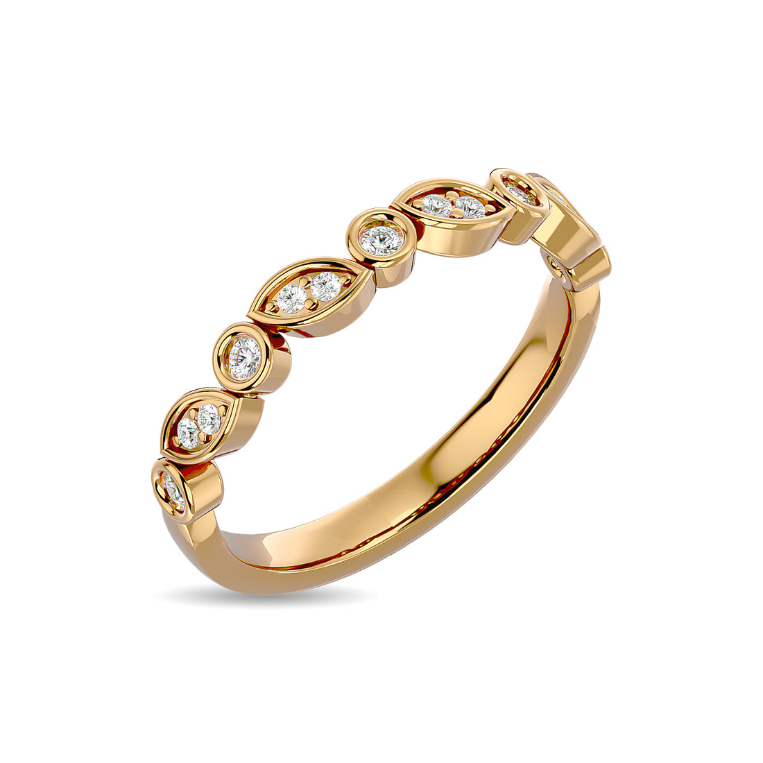 Diamond 1/6 Ct.tw Stack Band in 14K Yellow Gold