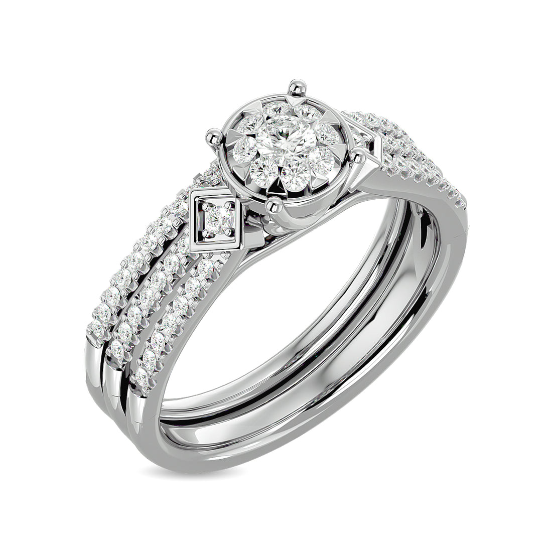 Diamond 1/2 Ct.tw Bridal Ring in 14K White Gold