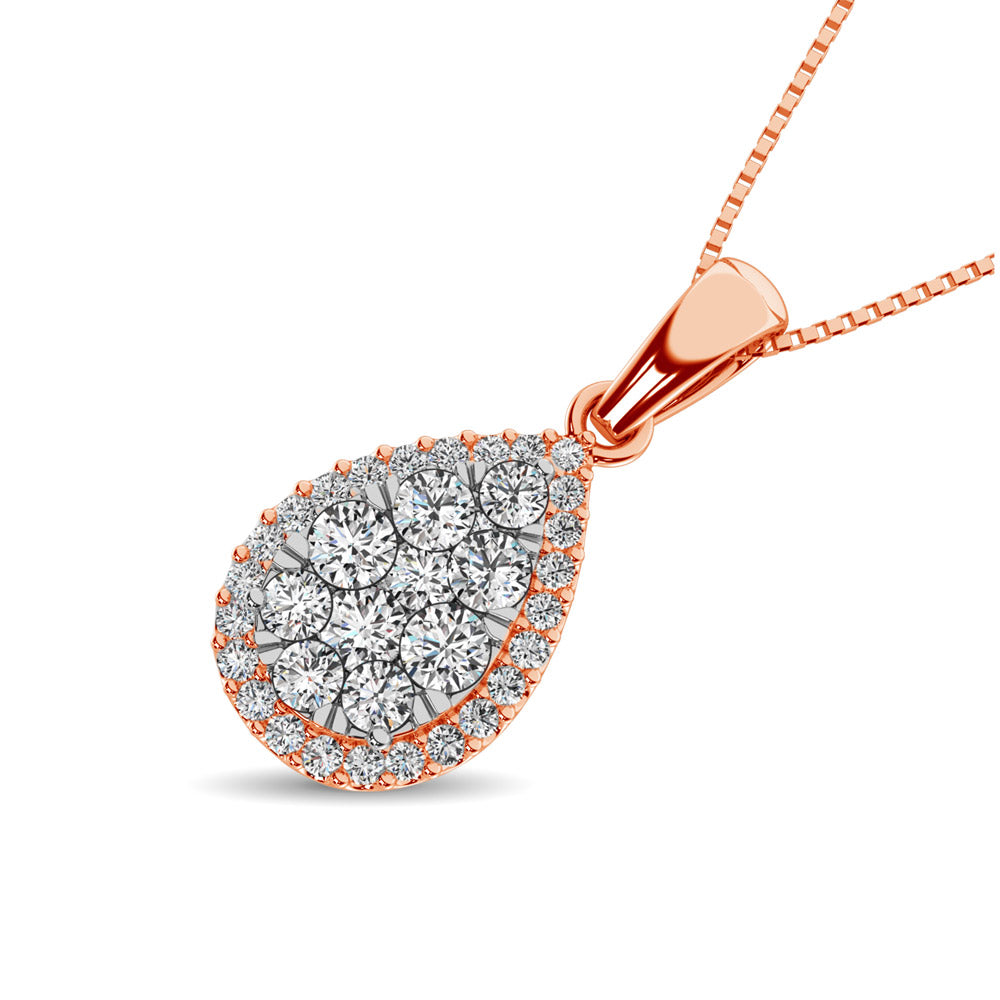 Diamond Fashion Pendant 5/8 ct tw Round Cut in 14K Rose Gold