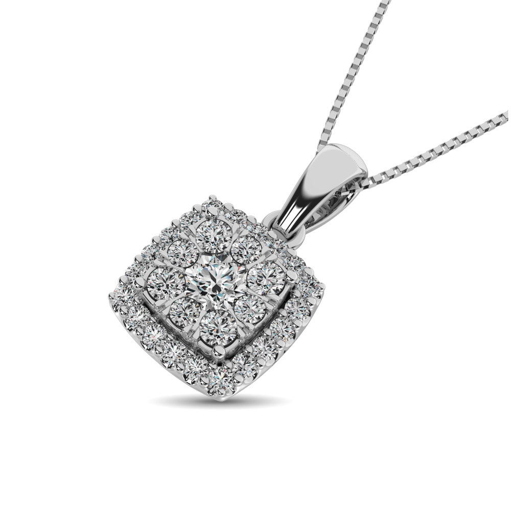 Diamond Fashion Pendant 5/8 ct tw Round Cut in 14K White Gold