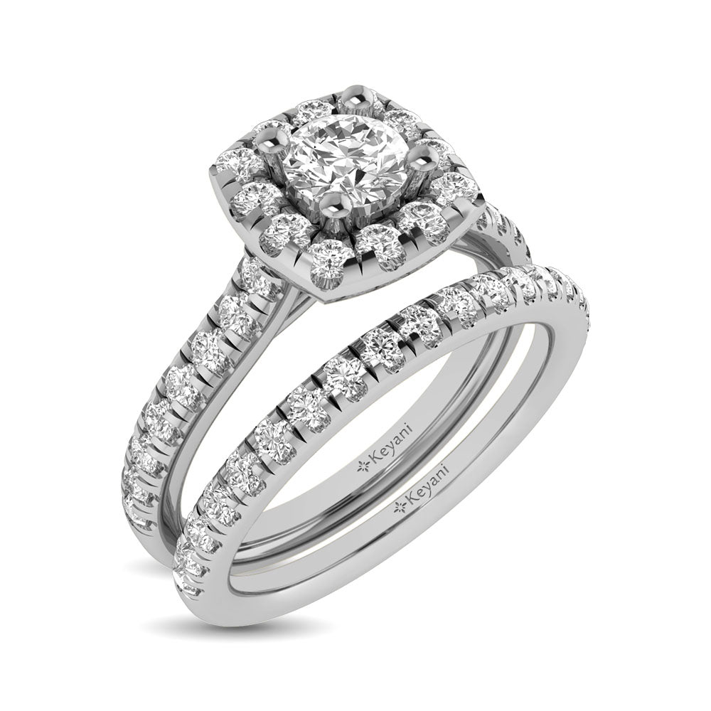 14KT White Gold 1Ct.Tw. Diamond keyani Bridal Ring