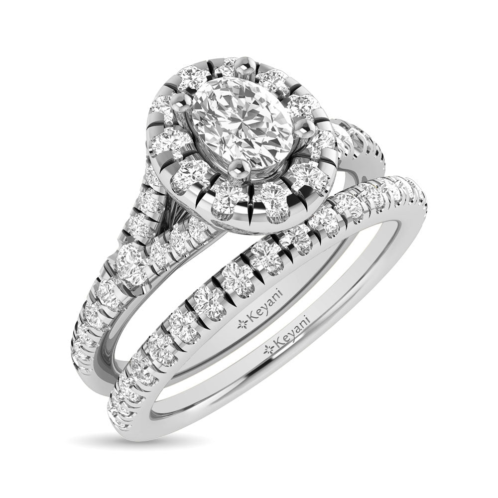 14KT White Gold 1Ct.Tw. Diamond keyani Bridal Ring