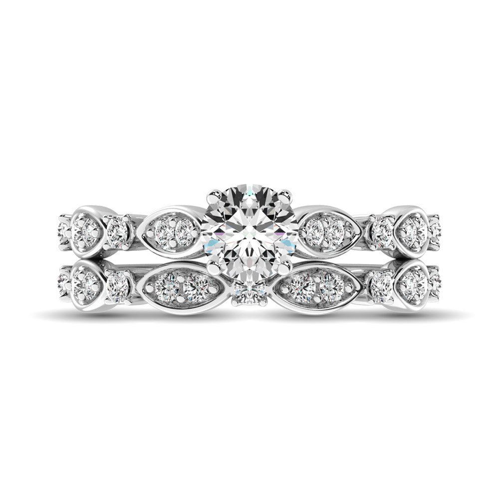 Diamond 1/2 Ct.Tw. Bridal Ring in 14K White Gold