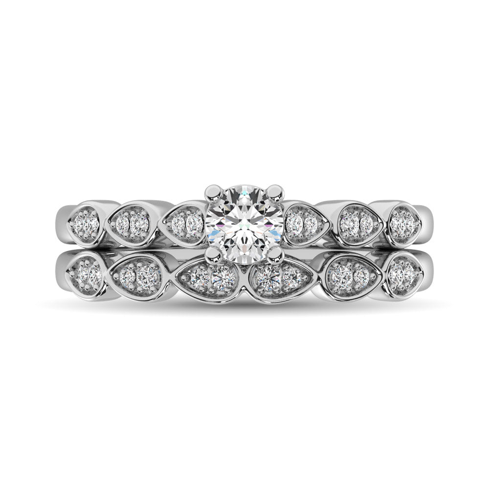 Diamond 1/2 Ct.Tw. Bridal Ring in 14K White Gold