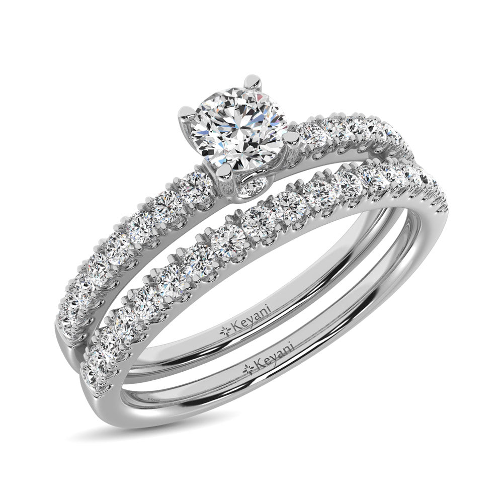 Diamond 1/2 Ct.Tw. Bridal Ring in 14K White Gold