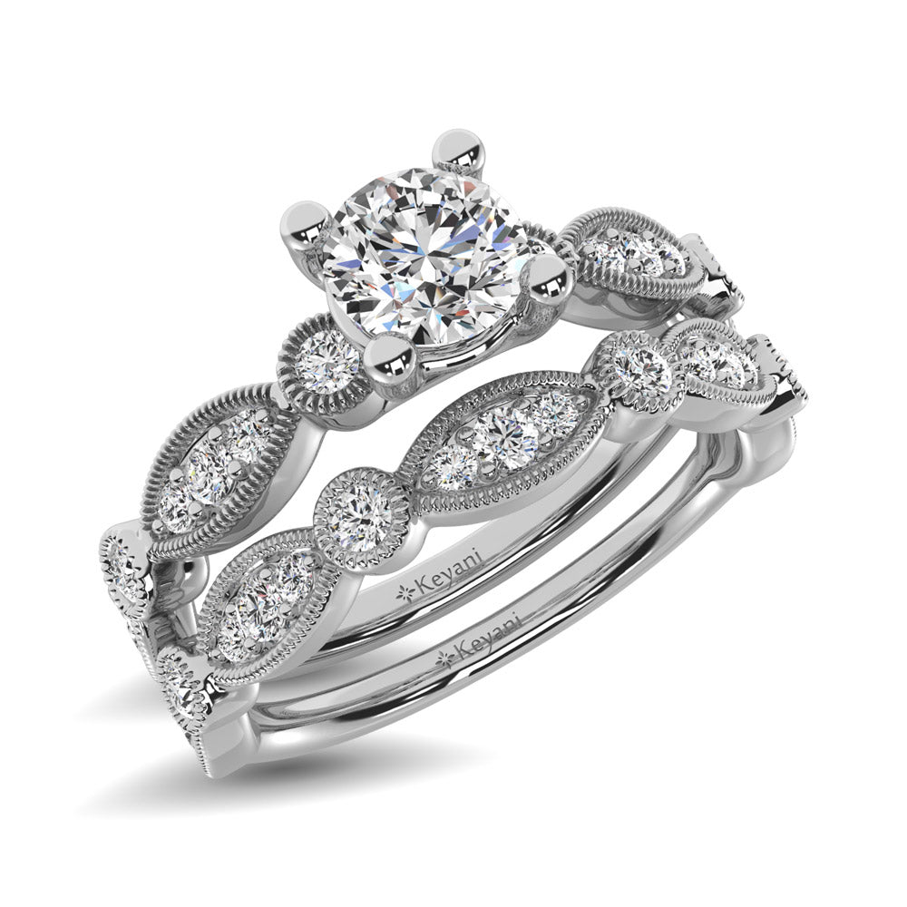 Diamond 1/2 Ct.Tw. Bridal Ring in 14K White Gold