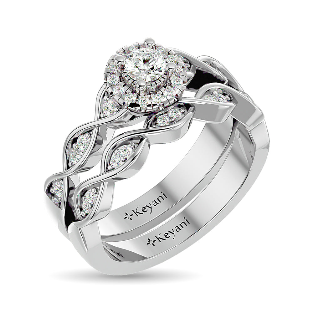 Diamond 1/2 Ct.Tw. Bridal Ring in 14K White Gold