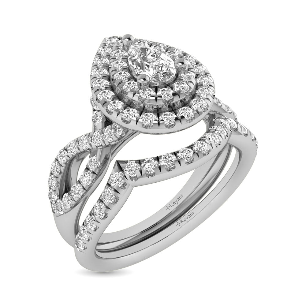 14KT White Gold 1Ct.Tw. Diamond keyani Bridal Ring